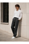Men's Baggy Wide Casual Pleated Elastic Waist Fabric Pants - 4