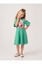Girl's Short Sleeve Lycra Combed Cotton Printed Dress - 4