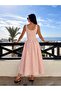 Women's Polka Dot Patterned Long Strap Dress - 3