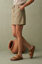 Women's Genuine Leather Daily Slippers Double Strap Slippers Eva Sole Poly Tan - 6