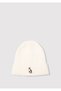 Cat Embroidered Ecru Beret 1913940-80194 - 2