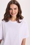 Women's Slim Fit 100% Cotton Short Sleeve Crew Neck White T-Shirt Blouse - 4