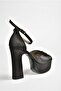 Black/Black Fabric Platform Thick Heeled Evening Dress Shoes M348202504 - 7
