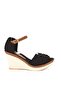 Black Women's Wedge Heeled Shoes 9674040505 - 3