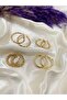 Gold Color 4 Pairs Clip Hoop Earrings