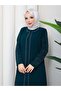 Plus size mother dress with stone sleeves