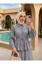 Women's Ruffled Two-Piece Top and Bottom Set Gray - 5