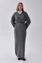 V-Neck Knitwear Dress Anthracite - 5