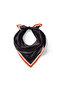 Plain Silk Handkerchief with Navy Blue Border - 2