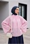 Hakim Yaka Spanish Sleeve Lined Voile Blouse -Pink