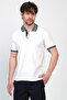 تي شيرت رجالي أساسي سادة بأكمام قصيرة ورقبة بولو بيضاء طويلة - 4