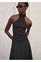 Mesh Blouse with Halter Neckline