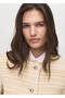 Stone-Embellished Buttoned Tweed Jacket - 6