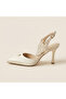 Alison Cream Pearl Detailed Heeled Shoes - 2