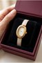 Classic Women's Watch Gold Color Beige Leather Band Vintage Watch |   Old Money Luxury Elegant Stylish Women's Wristwatch with Roman Numerals 2026 - 4