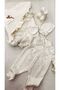 baby girl knitwear set 0-3 months lace pattern flower embroidered - 2