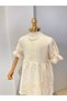 Girl's Muslin Hijab Tunic Pants Set with Lace Detail - 4