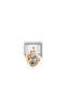 9K Rose Gold - Composable Classic Decorative Charm - Heart and Sister Plate