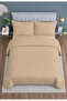 Milena Double Bedspread Set 260X240Cm - 100% Polyester Modern with Flounces and 2 Pillows - Mink - 3
