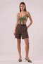 Shorts Women's Brown Pocketed Belted Viscose Short Loose Comfortable Mom Fit Barrel Wide Leg Summer Shorts