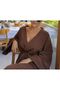 كيمونو من الموسلين بطبقة مزدوجة مطرز بعين الشر وحزام بني اللون، كيمونو للشاطئ - 3