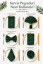 2 Pieces 100% Linen Fabric Green Napkin - 3