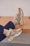 Women's Beige Green Sneaker Casual Sports Shoes 046 - 4
