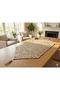 Sueda Jacquard Woven Lurex Shiny Satin Silk Look Decorative Runner 45*110 Beige-Beige - 3