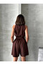 Women's sleeveless shirt collar belt detailed stylish linen jumpsuit - 7