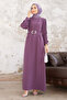 Pleated Dress with Sleeves - Lilac - 2
