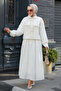 Double Suit with Laced White Hijab Skirt 14171B