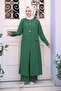 Jacketed Green Hijab Double Suit 76521Y - 3