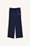 Nba Brooklyn Nets Licensed Wide Leg Pocketed Wide Leg Standard Length Wrinkled Textured Fabric Indigo Pants - 6