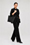 Justpolo Large Size 5 Compartment Women's Black Hand and Shoulder Bag Pbu5022 - 6