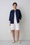 Women's Indigo Hakim Collar Loose Fit Denim Shirt