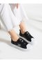 STAR Black-White Star Detail Women's Sneakers
