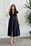 Dress with Front Zipper and Side Tie Detail - 5