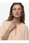 Modal Fabric Gathered Round Neck Balloon Blouse with Cape Sleeve Detail - 2
