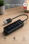 USB Hub 4 Port Multiplexer 3.0 Replicator Yd32 Black