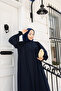 Cuffed Gipeli V Roba Ruched Detail Crepe Ferace-Navy Blue - 7