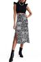 Women's Side Zippered Slit Viscose Zebra Patterned Midi Skirt - 5