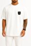 Oversized Berserker Cep and Sırt Printed Unisex T-Shirt