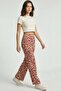 2 Pieces Comfortable Fit High Waist Wide-Leg Viscose Mix Women's Trousers - 7