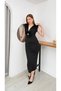 Women's V-Neck Padded Floral Rose Maxi Knee-Length Dress - 7