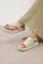 Beige Color Women's Sandals with Rings - 2