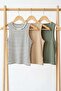 3 Pieces of Ribbed Fitted Viscose Blended Strappy T-Shirt