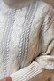 Sequined Knitted Patterned Turtleneck Sweater - 4