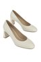 , Women's Genuine Leather Heeled Shoes 1611059Z1315 Beige - 4