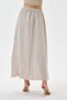 Beige Italian 100% Linen Long Linen Skirt with Elastic Waist and Tassels, Sizes 38 - 44 - 5