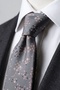 Floral Gray Pink Tie & Handkerchief - 3
